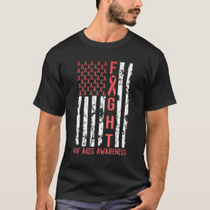 Camiseta Sensibilização para a SIDA dezembro Mês Bandeira d