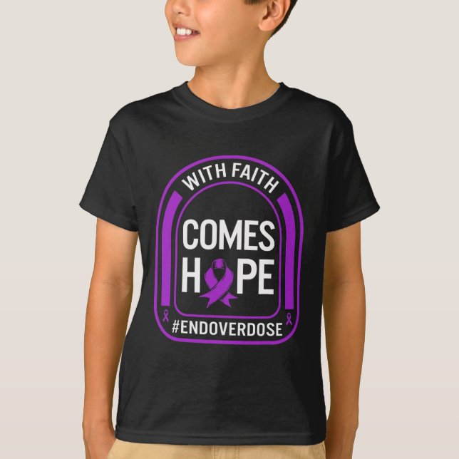 Camiseta Sensibilização Para A Sobredosagem Com A Fé Vem Es (Frente)