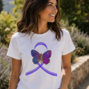 Camiseta Sensibilização para a Violência Doméstica Roxa