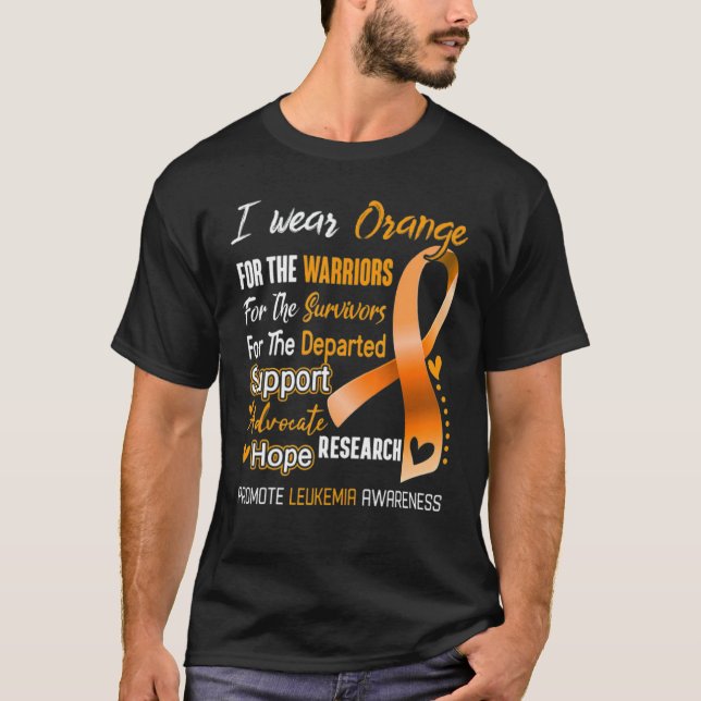 Camiseta Sensibilização Para Leucemia Eu Visto Laranja Para (Frente)