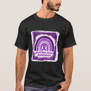 Camiseta Sensibilização para o Abuso do Mundo Arco-Íris Rib