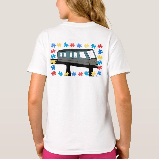 Camiseta Sensibilização para o autismo de quebra-cabeça de  (Verso)