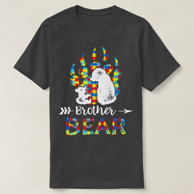 Camiseta Sensibilização para o Autismo do Irmão Urso118 (Frente do Design)