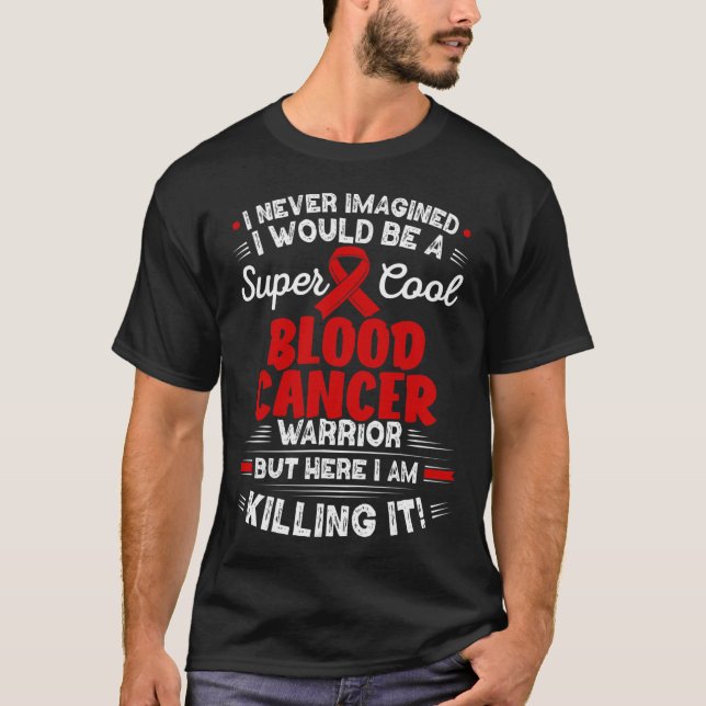 Camiseta Sensibilização para o Cancer de sangue do guerreir (Frente)