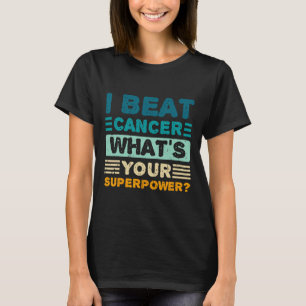 Camiseta Sensibilização para o cancer Eu ganho o Cancer O q