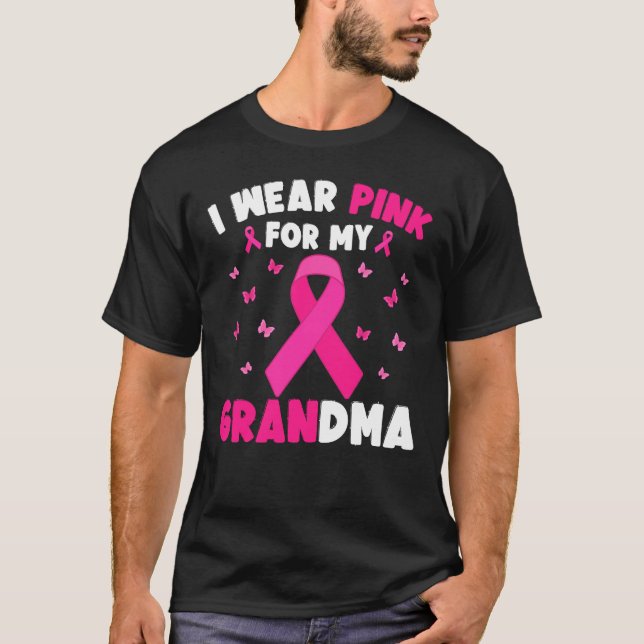 Camiseta Sensibilização Para O Cancer Eu Visto Rosa Para A  (Frente)
