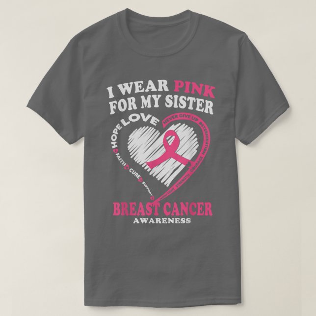 Camiseta Sensibilização Para O Cancer Eu Visto Rosa Para O  (Frente do Design)