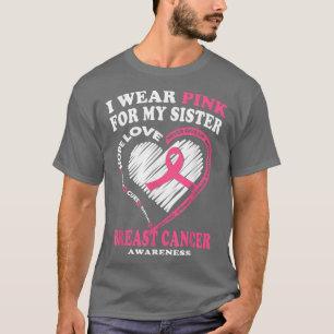 Camiseta Sensibilização Para O Cancer Eu Visto Rosa Para O 
