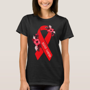 Camiseta Sensibilização para o Cancer Sanguíneo Frio Vermel