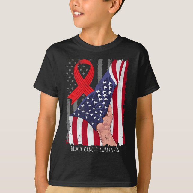 Camiseta Sensibilização para o Cancer Sanguíneo Vintage Ame (Frente)