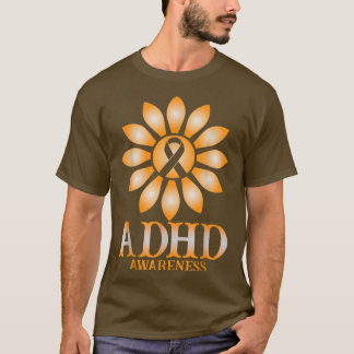 Camiseta Sensibilização para o DDA Fita de Girassol para Ho