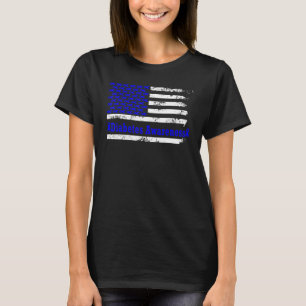 Camiseta Sensibilização para o diabetes EUA Bandeira Americ