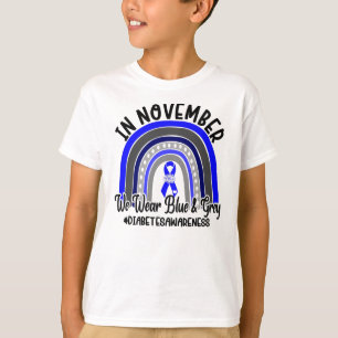 Camiseta Sensibilização para o diabetes Vestimos o azul e a