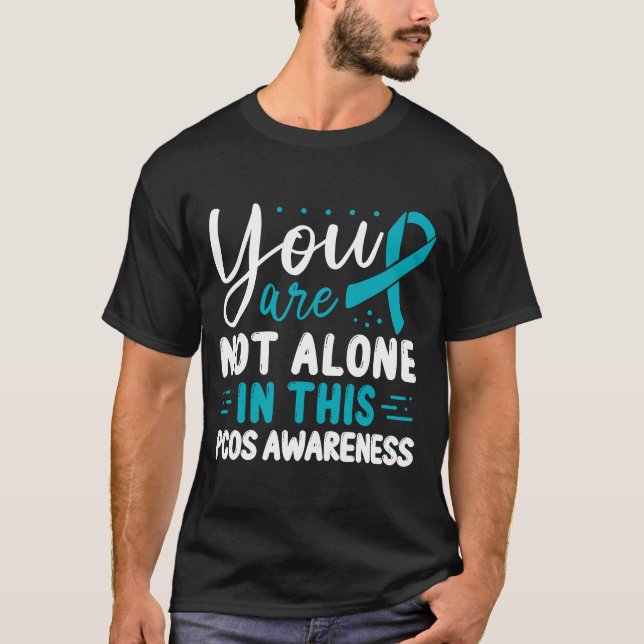Camiseta Sensibilização PCOS Você não está sozinho neste Lu (Frente)