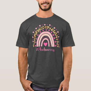 Camiseta Sensibilização Pku Coração Rosa Leopard Rainbow Pk
