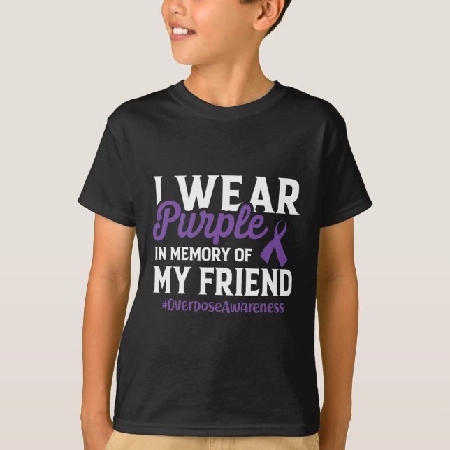 Camiseta Sensibilização Por Sobredosagem Eu Visto Roxo Para (Frente)