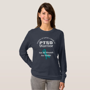 Camiseta Sensibilização PTSD cita o Gráfico de Fita Teal