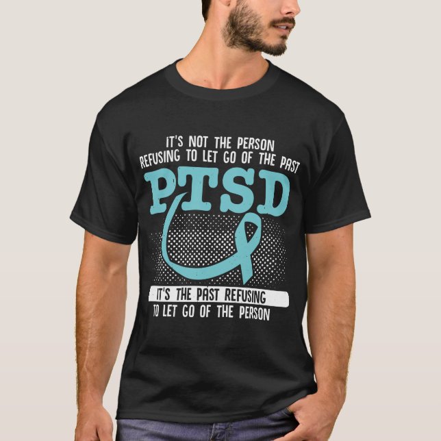 Camiseta Sensibilização PTSD Fita Teal (Frente)