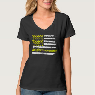 Camiseta Sensibilização Sarcoma EUA Sinalizador Amarelo Ame