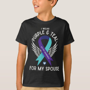 Camiseta Sensibilização Suicida Eu Visto Teal E Purple Para