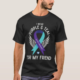 Camiseta Sensibilização Suicida Eu Visto Teal E Purple Para
