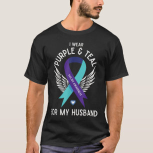 Camiseta Sensibilização Suicida Eu Visto Teal E Purple Para