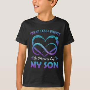 Camiseta Sensibilização Suicida Eu Visto Teal E Roxo Na Mem