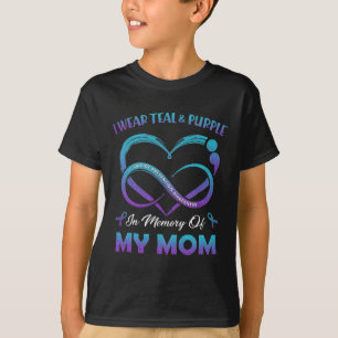 Camiseta Sensibilização Suicida Eu Visto Teal E Roxo Na Mem