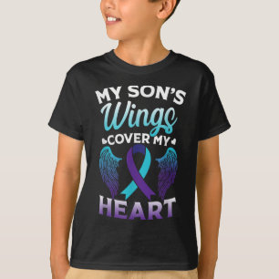 Camiseta Sensibilização Suicida Memória Do Coração Cobrir D