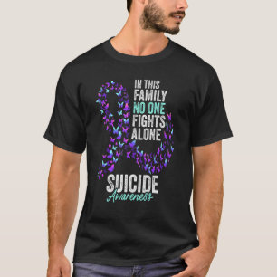 Camiseta Sensibilização Suicida Mês Borboletas Roxo e Chá