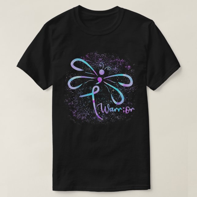 Camiseta Sensibilização suicida Semicolon Dragonfly Mental  (Frente do Design)