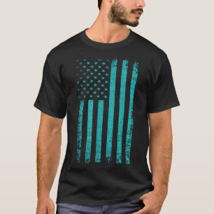 Camiseta Sensibilização Suicida Usa Flag Teal Purple Americ