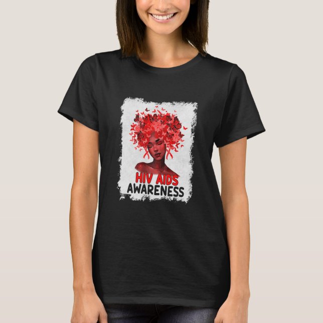 Camiseta Sensibilizar o Hiv Briso Vermelho Meses (Frente)