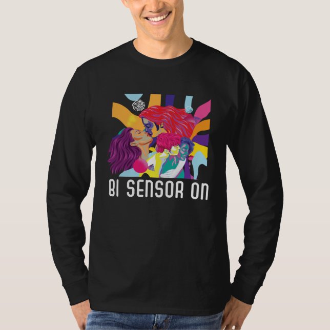 Camiseta Sensor Bi Ligado ao Arco-íris do Orgulho Bissexual (Frente)