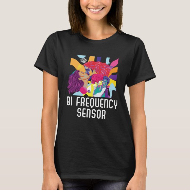 Camiseta Sensor de Frequência Bi Orgulho de Arco-Íris Bisse (Frente)
