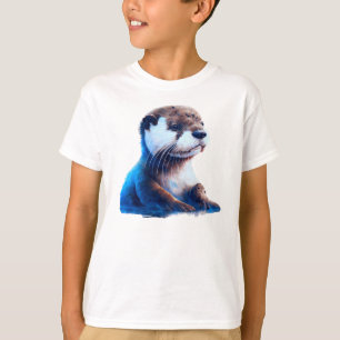 Camiseta Sentado Adorável com Outra Sentada na Água