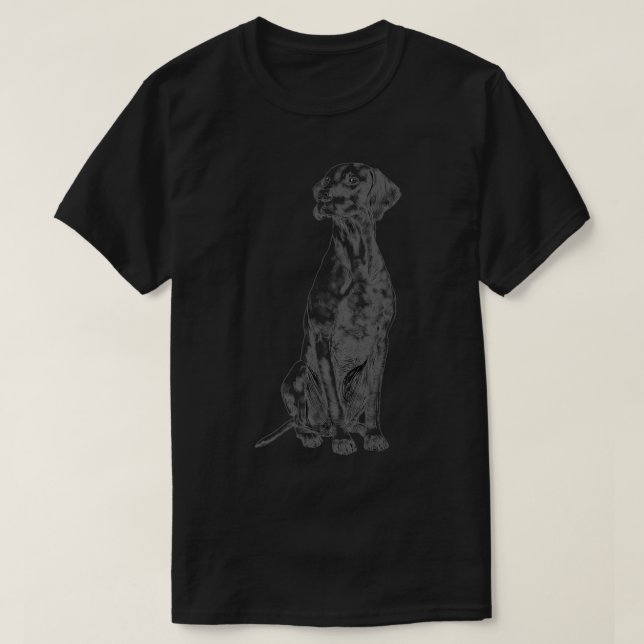 Camiseta Sentado Cão Húngaro Vizsla Premium (Frente do Design)