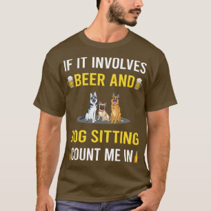 Camiseta Sentado De Cerveja E Cachorro