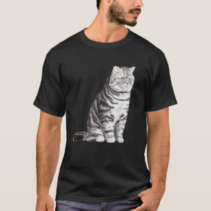 Camiseta Sentado de Gato de Shorthair Britânico