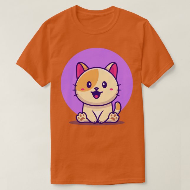 Camiseta Sentado De Gato Gato (Frente do Design)