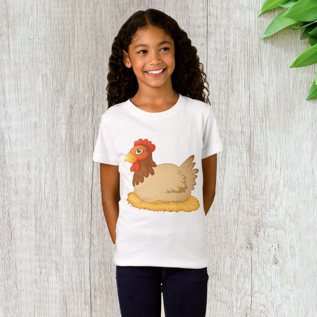 Camiseta Sentado no Nest Cute Fazenda (Criador carregado)