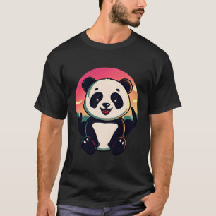 Camiseta Sentado Panda Round