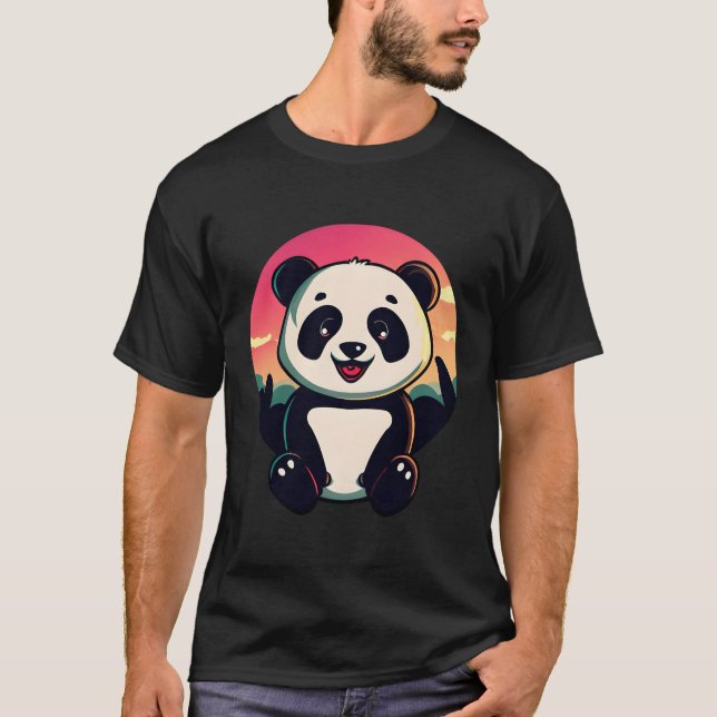 Camiseta Sentado Panda Round (Frente)