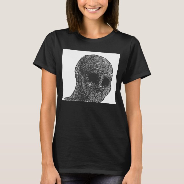 Camiseta Sente Cara Wojak Meme Doomer 1 (Frente)