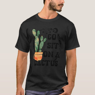 Camiseta Sente-Se Em Um Cactus Suculente Plantas Saguaro Ca