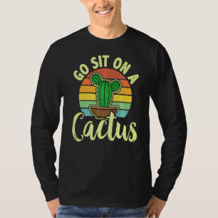 Camiseta Sente-Se Em Uma Planta De Potes De Cactus Gardenin