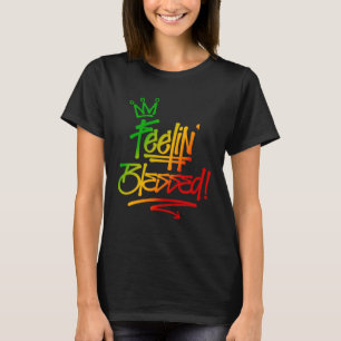 Camiseta Sentido Bênçãos Rasta Coloração Grafite Estilo Reg