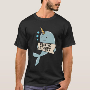 Camiseta Sentimento Narval Esfaqueado Mar Unicórnio Engraça