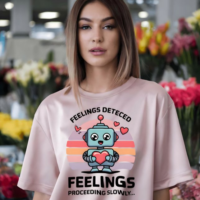 Camiseta Sentimentos Detectados Prosseguindo Lentamente (Criador carregado)