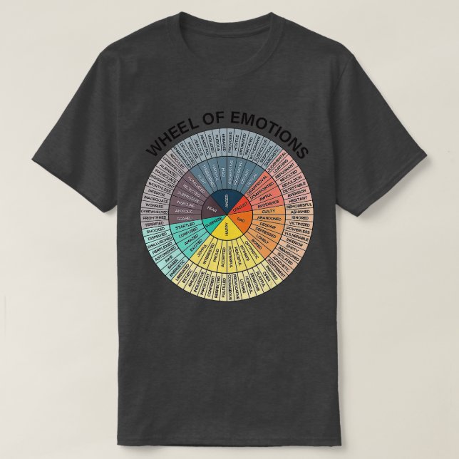 Camiseta Sentimentos Emografia Roda Gráfico de Emoção Hepat (Frente do Design)